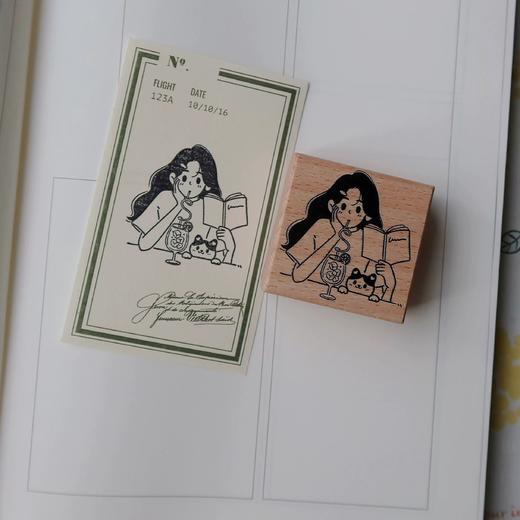 ST journal 手账木制打工人女孩日常生活素材木章 商品图0
