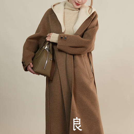 【特价不退换】【预售7天】良木礼山羊绒连帽大衣（D8204） 商品图2