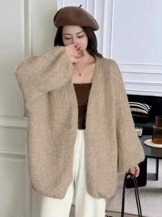 自营【超美针织衫】M30慵懒风大灯笼袖开衫毛衣-喜出 商品图3