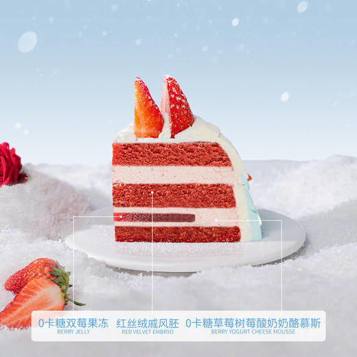 【雪顶莓莓】 酸甜风味，层层递进 0卡糖草莓芝士乳酸菌蛋糕 商品图2