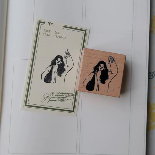 ST journal 手账木制打工人女孩日常生活素材木章 商品图6