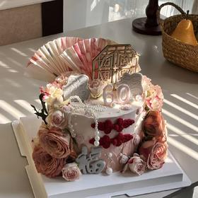 【岁月如歌】鲜花祝寿蛋糕（需提前一天预定，花材根据季节会不同搭配）