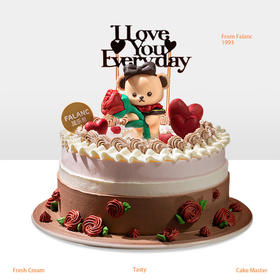 【玫瑰小熊】想做你床头的小熊 为你打败梦里的恶龙 慕斯夹心蛋糕