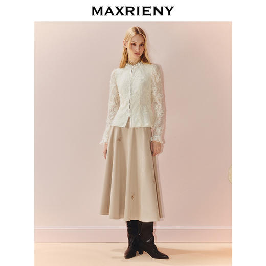 MAXRIENY2025秋衬衫法式宫廷衬衫端庄通勤衬衣优雅感收腰上衣(货号:MS86TP509) 商品图1