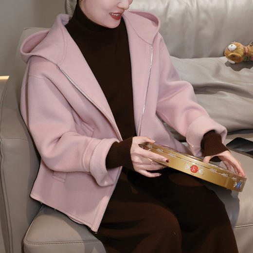 【预售7天】良木礼山羊绒连帽大衣（2653） 商品图0