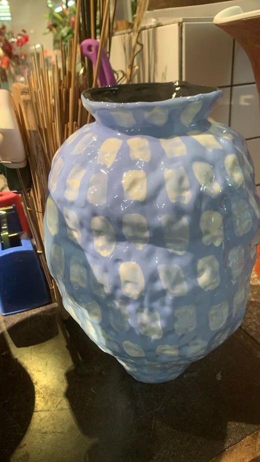 蓝白色手工盆 商品图0