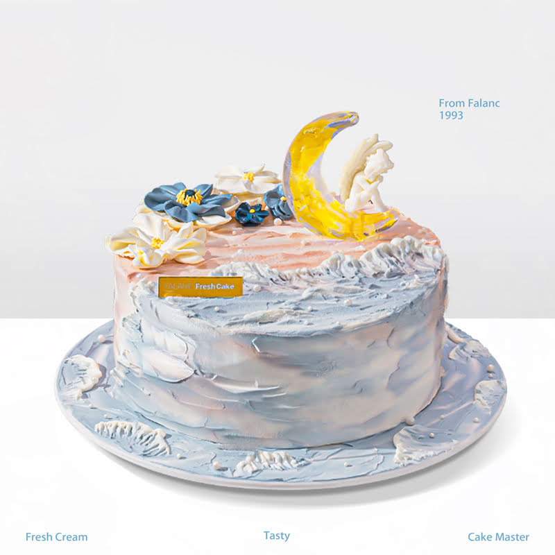 【月光海】一半是海水，澄澈包容；一半是大地，勇敢坚韧 慕斯夹心蛋糕