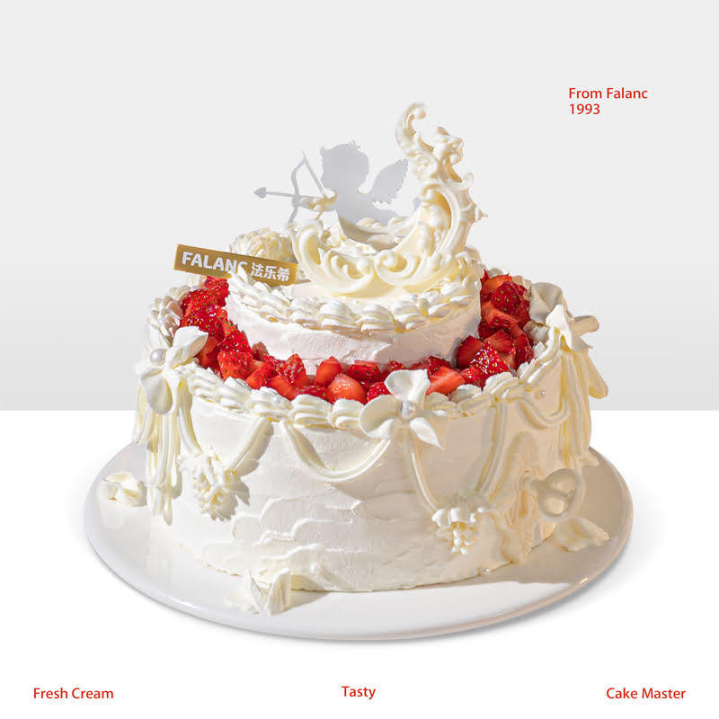 【丘比特的恋曲】巴洛克风白巧月亮 触摸自由的海浪 慕斯夹心蛋糕