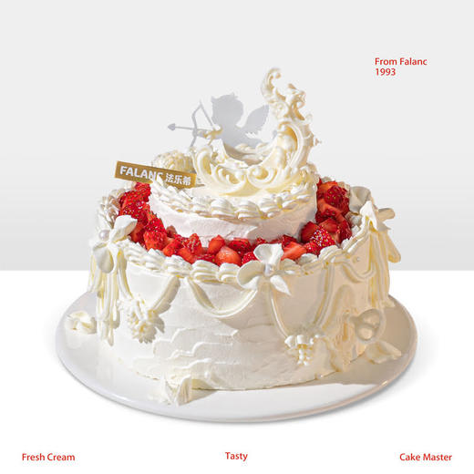 【丘比特的恋曲】巴洛克风白巧月亮 触摸自由的海浪 慕斯夹心蛋糕 商品图0