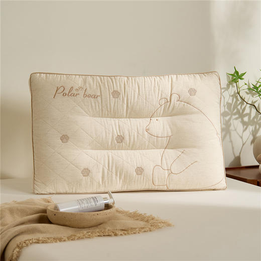 自然醒亚麻北极熊枕-棉麻绣花小熊枕头成人立体亚麻枕芯XK 商品图14
