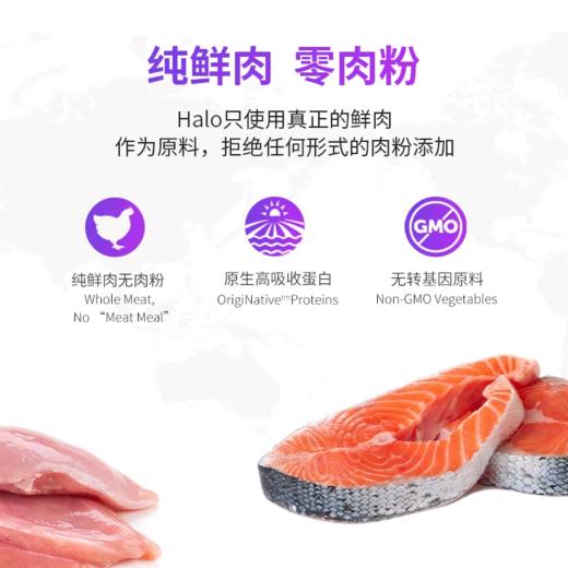 美国Halo自然光环猫粮成猫幼猫主粮鸡肉味鲜肉猫咪主食10磅/4.5kg 商品图3