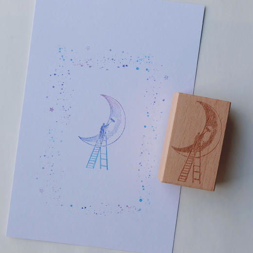 ST journal 人物日常生活场景榉木手账木制素材木章 商品图3