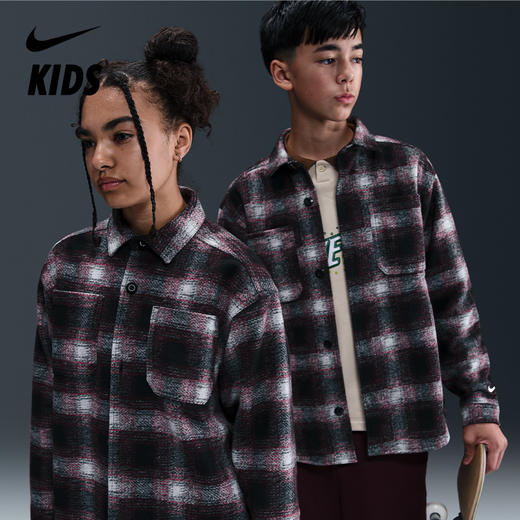 Nike SB 大童长袖纽扣衬衫 HV0281 商品图0