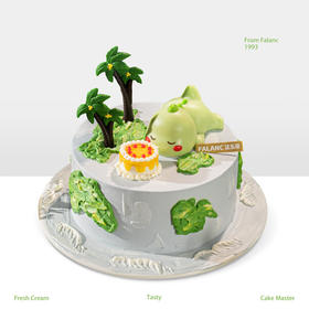 【萌龙星球】嘎呜！萌龙来袭！闭上眼睛，和萌龙一起吹蜡烛 慕斯夹心蛋糕