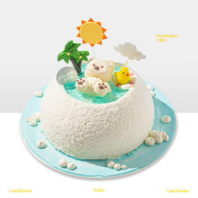 【假日小狗】夏日炎炎，和小狗一起清凉度假  慕斯夹心蛋糕