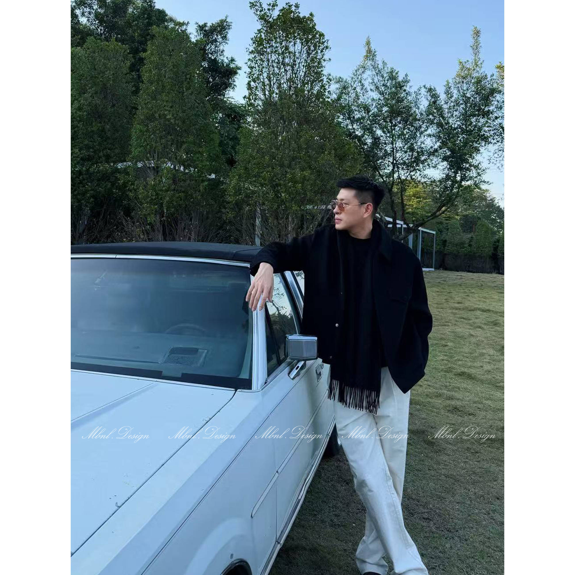 「D.R Luxury·黑」秦磊男装100绵羊毛手工织机夹克LL-WWT0125 N12商品图2