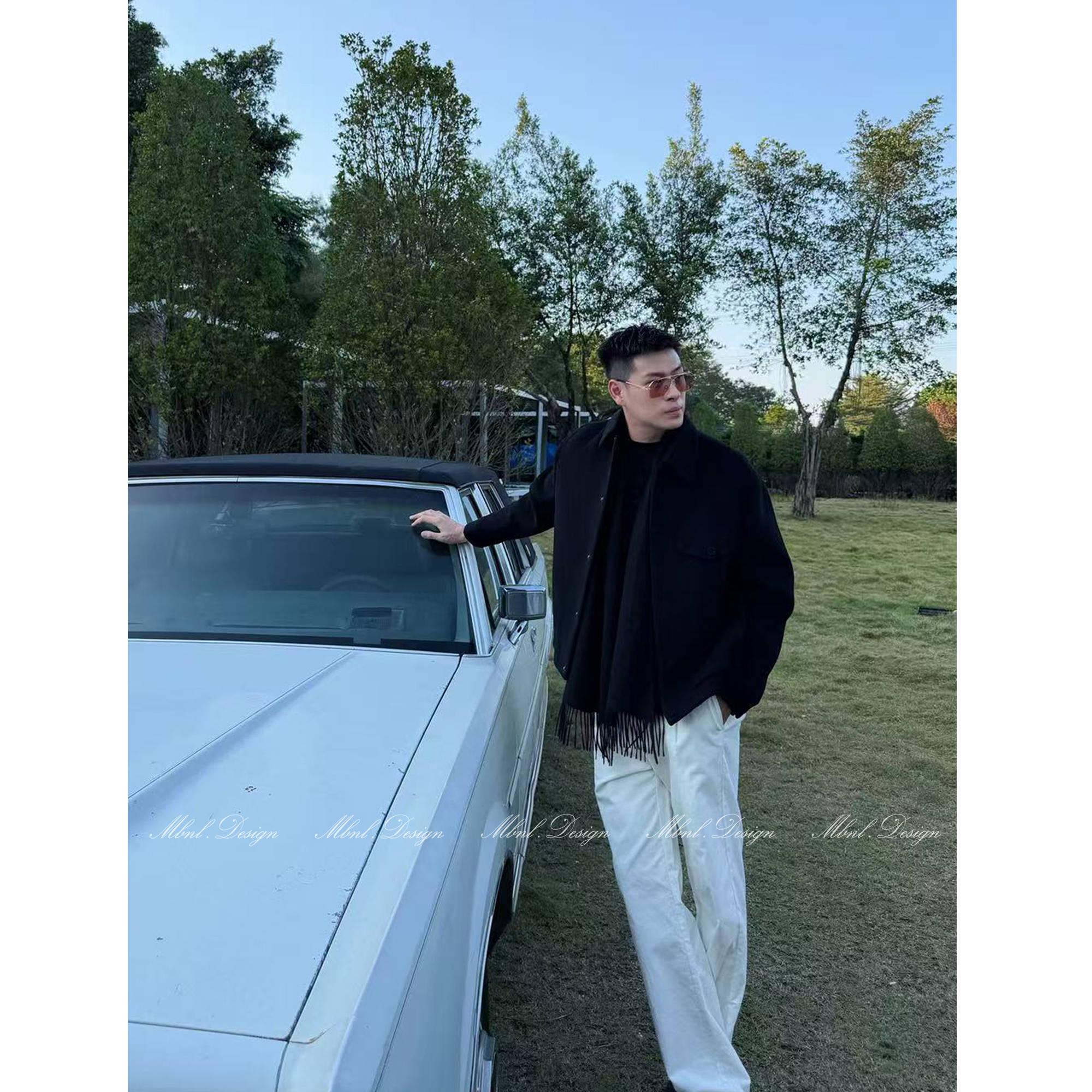 「D.R Luxury·黑」秦磊男装100绵羊毛手工织机夹克LL-WWT0125 N12商品图1