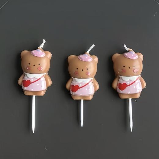 【粉色裙子小熊蜡烛】 商品图0