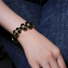 北京仓｜Goossens Paris-TREFLE-四叶草 黑色玛瑙 手镯［法国设计师］