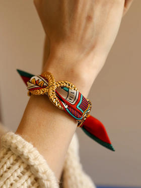 北京仓｜AN-NEE-TRESSE-红色 塔罗 4cm 丝巾手镯［法国设计师］