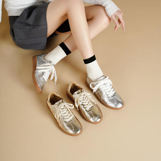 Westory2025年秋季轻薄德训鞋金属色软底软面运动鞋S25CM76391（现货即发） 商品图1