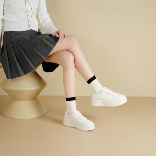 Westory2026年春季简约百搭小白鞋休闲运动深口单鞋S26AM50691 商品图1