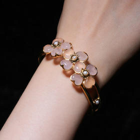 北京仓｜Goossens Paris-TREFLE-粉色四叶草 手镯［法国设计师］