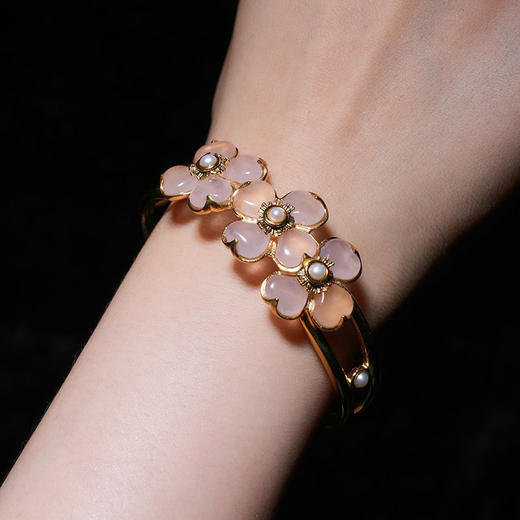 北京仓｜Goossens Paris-TREFLE-粉色四叶草 手镯［法国设计师］ 商品图0