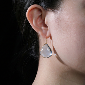 北京仓｜Gripoix Paris-Pop Glamour-清透天空蓝 花瓣 琉璃 耳环［法国设计师］