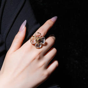 北京仓｜Goossens Paris-Trefle-天然水晶 石榴石 戒指［法国设计师］