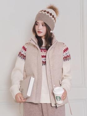 女士羊毛立领鹅绒马用