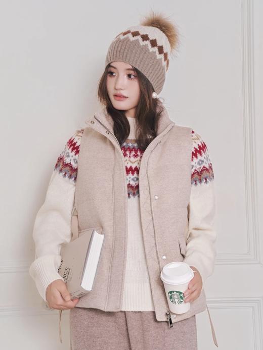 女士羊毛立领鹅绒马用 商品图0