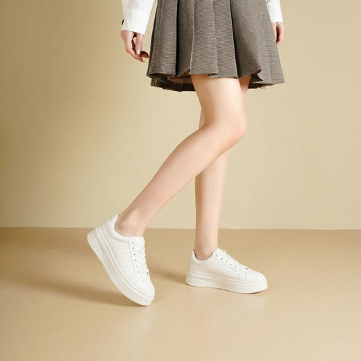 Westory2026年春季简约百搭小白鞋休闲运动深口单鞋S26AM50691 商品图5
