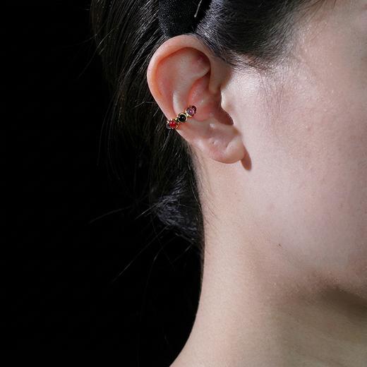 北京仓｜Gripoix Paris-Classic-红紫色 琉璃 耳廓夹［法国设计师］ 商品图0