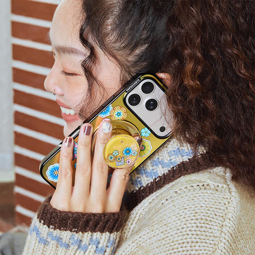 【马上有福】斗彩纳福 POPGRIP泡泡骚手机粘贴式气囊支架 Tidepool流沙系列 奢华金 彩色 商品图1