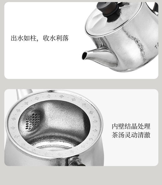 TAIC太可纯钛泡茶壶带过滤功夫茶具家用户外露营旅行钛茶具泡茶器纯钛茶韵.泡茶壶280ml（皓月银） 商品图3