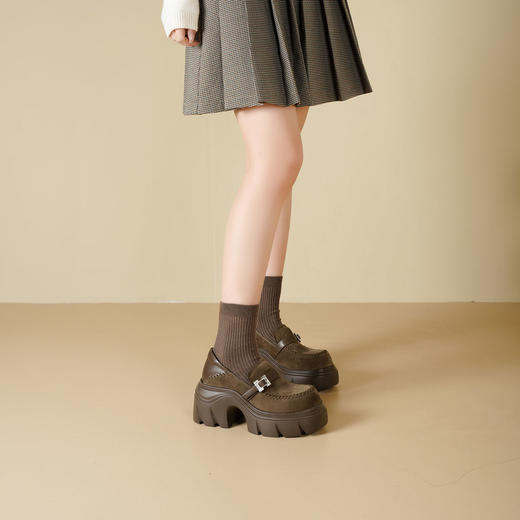 Westory2026年春季厚底老钱风乐福鞋休闲酷帅深口单鞋W26AM50191 商品图8