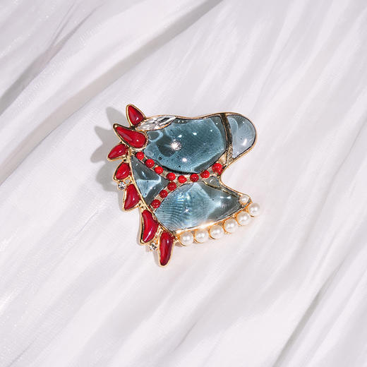 订购4个月到｜Gripoix Paris-royal horse-一匹黑马 墨青 小萌马 胸针［法国设计师］ 商品图1