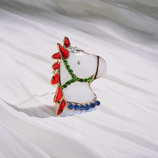 北京仓｜Gripoix Paris-coco Horse-白马王子 白色 小萌马 胸针［法国设计师］ 商品图3