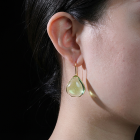 北京仓｜Gripoix Paris-Pop Glamour-light sea green 花瓣 琉璃 耳环［法国设计师］