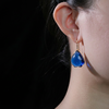 北京仓｜Gripoix Paris-Pop Glamour-透墨蓝 花瓣 琉璃 耳环［法国设计师］ 商品缩略图0