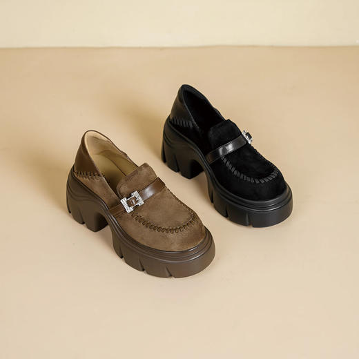 Westory2026年春季厚底老钱风乐福鞋休闲酷帅深口单鞋W26AM50191 商品图9