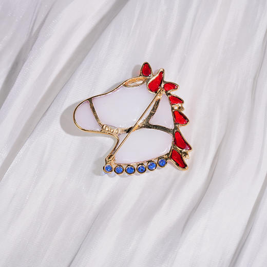 北京仓｜Gripoix Paris-coco Horse-白马王子 白色 小萌马 胸针［法国设计师］ 商品图4