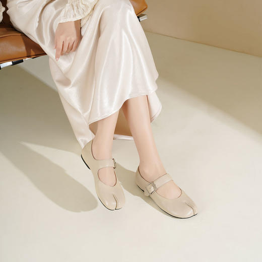 Westory2026年春季牛皮分趾学院风玛丽珍鞋休闲平底浅口单鞋S26AE50671 商品图5