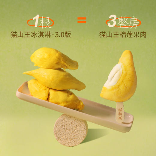 GH 来发记猫山王榴莲雪糕马来西亚冰淇淋进口高含量果肉冰激凌6支装 商品图3