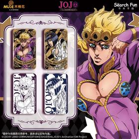 JOJO的奇妙冒险 黄金之风 雕金系列方形徽章 吧唧 全16种 9包/盒 国谷