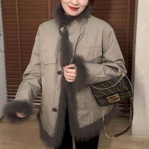 【预售7天】良木礼兔毛立领外套（3183） 商品图1