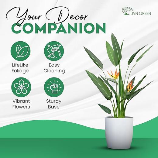 亚马逊 LIVN GREEN 仿生植物落地盆栽装饰 办公室客厅轻奢摆件 高140cm 商品图1