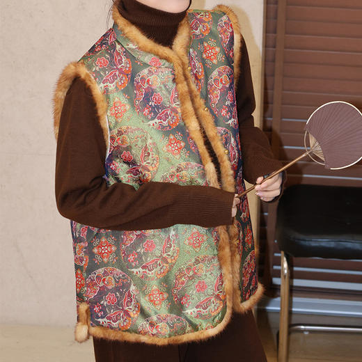 【不退不换】【预售7天】良木礼骆驼绒国风马甲（3319） 商品图6