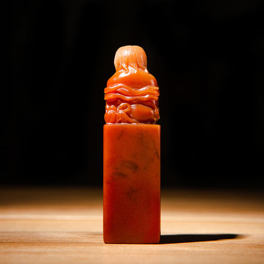 寿山石老料手雕“刘海戏金蟾”方章 商品图6